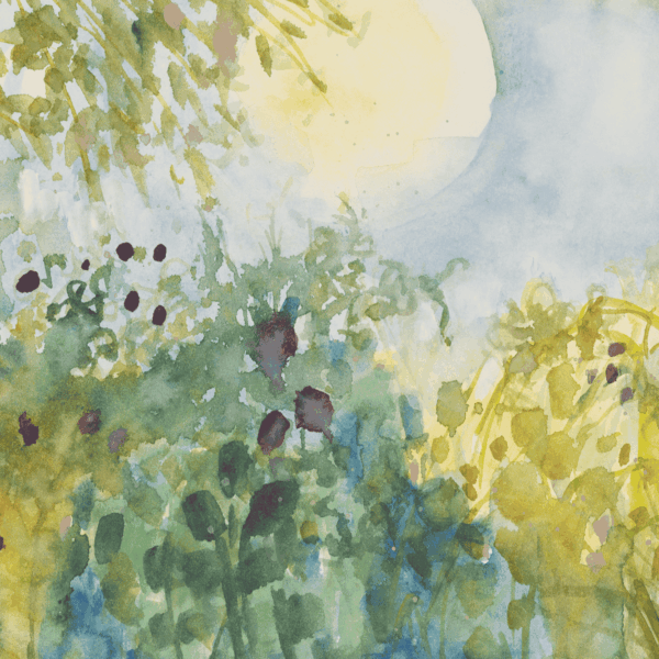 Cindy Rawlings, Under a Willow Tree, watercolour on paper