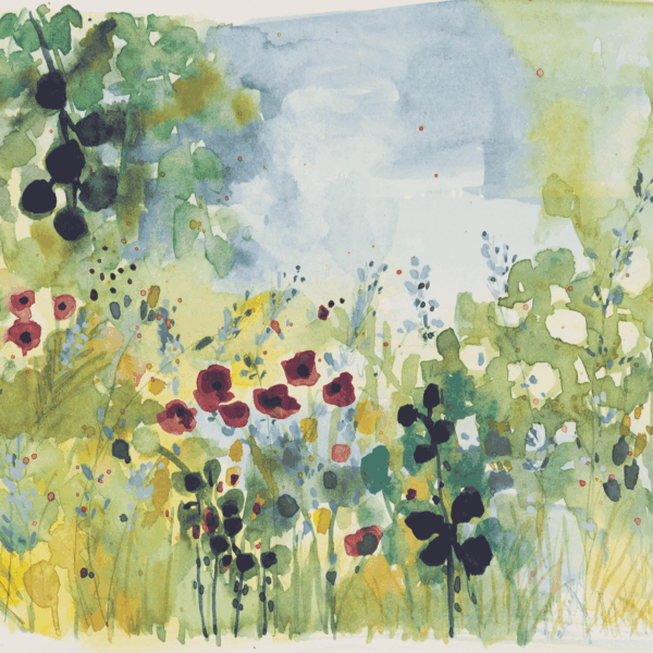 Flowers in the Shade, Cindy Rawlings, watercolour on paper