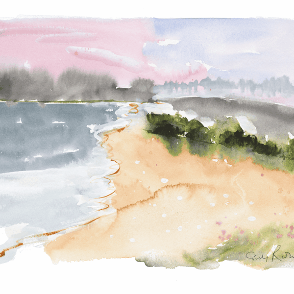 Hermanus Lagoon, Cindy Rawlings, watercolour on paper