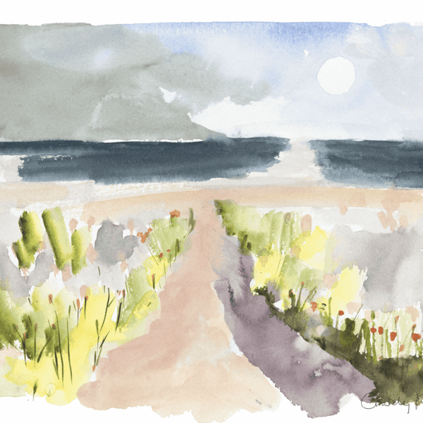 A Beach Path, Cindy Rawlings, watercolour on paper