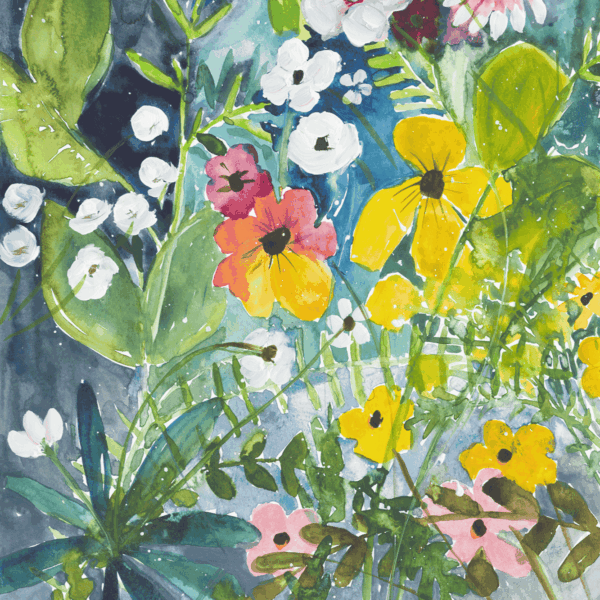 Influences from 1960, Cindy Rawlings, watercolour on paper