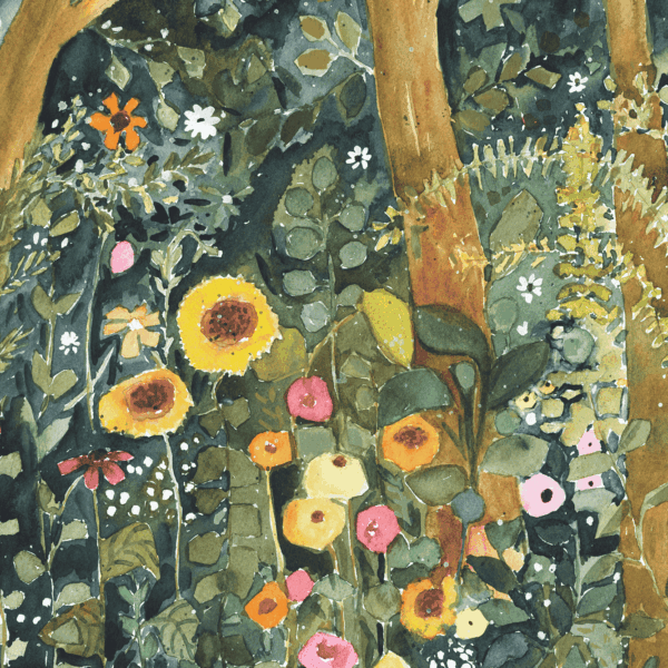 Flowers in the Forest, Cindy Rawlings, watercolour on paper