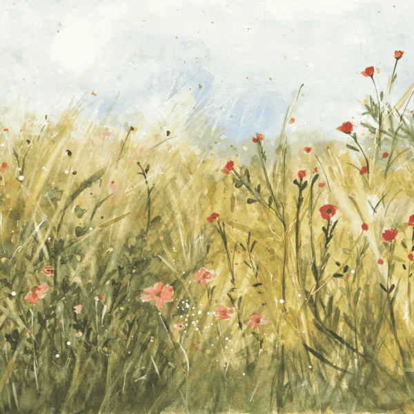 Grass Fields in North Carolina, Cindy Rawlings, watercolour on paper