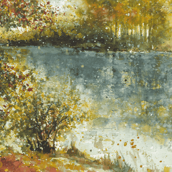Forest Pond, Cindy Rawlings, watercolour on paper