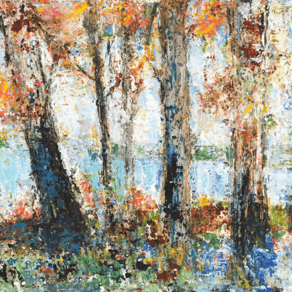 trees, Cindy Rawlings, acrylic on paper
